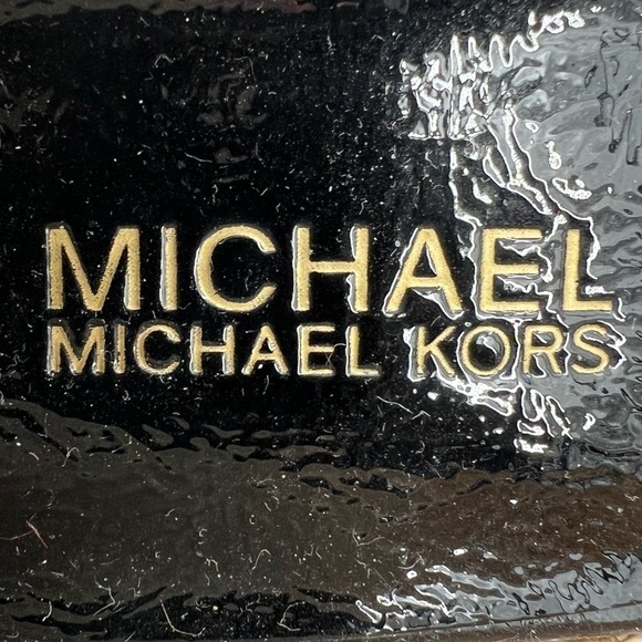 MICHAEL Michael Kors Black Patent Peep Toe Espadrille Wedge Heels Size 10 Womens - Picture 2 of 9